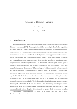Agreeing to Disagree: a review