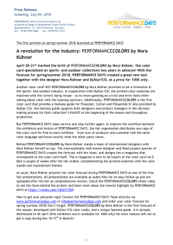 Press Release - Performance Days