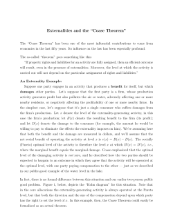 Externalities and the &ldquo;Coase Theorem&rdquo;