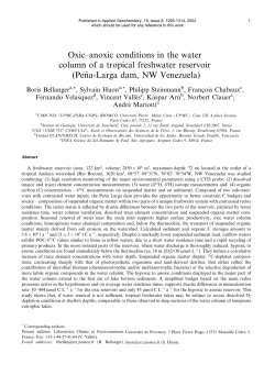 Oxic&ndash;anoxic conditions in the water column of a