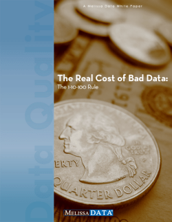 The Real Cost of Bad Data: The 1-10-100 Rule