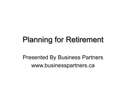 Planning for Retirement
