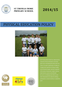 physical education policy - St Thomas More Catholic Primary School