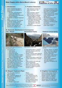 Fact Sheet Water Supply within Beirut-Mount Lebanon