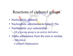 Reactions of carbonyl groups