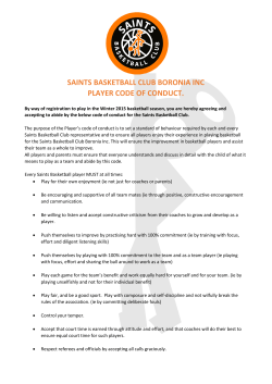 Saints Player Code of Conduct