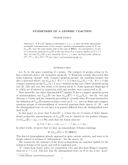 SYMMETRIES OF A GENERIC COACTION Introduction Let Xn be