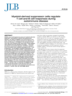 Myeloid-derived suppressor cells regulate T cell and B cell