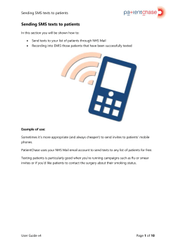 Sending SMS texts to patients