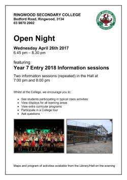 2017 College Open Night Information