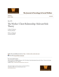 The Worker/Client Relationship: Relevant Role Theory