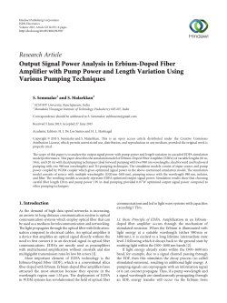 Output Signal Power Analysis in Erbium