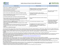 Healthy Eating, Physical Activity (HEPA) standards