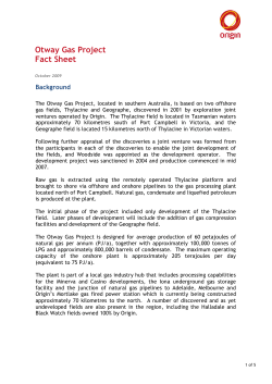 Otway Gas Project Fact Sheet