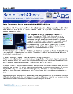 Radio Technology Sessions Abound at the 2014 NAB Show March