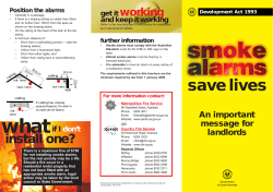 Smoke Alarms - save lives, An important message for