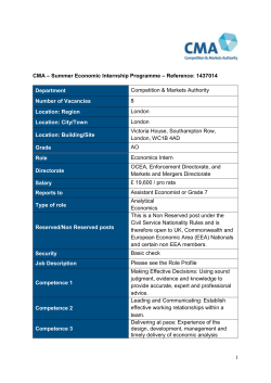 Office of Fair Trading Summer Internship