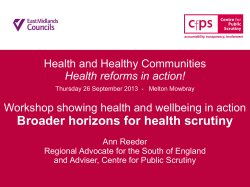 Broader horizons for health scrutiny