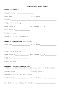 CRACKERDOG INFO SHEET
