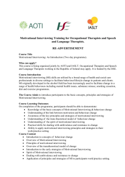 Motivational Interviewing Training for Occupational Therapists and
