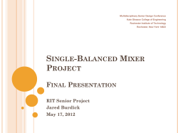 Single-balanced mixer design Design review - Edge