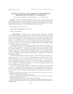 TRADING ACCURACY FOR SPARSITY IN OPTIMIZATION