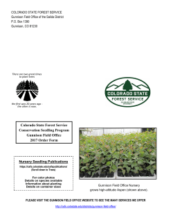 2017 Seedling Order Form - Colorado State Forest Service