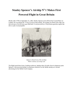 Stanley Spencer`s Airship N 1 Makes First Powered Flight in Great
