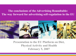 THE MEDIA CHARTER : A precious tool for the Advertisers