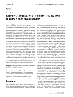 Epigenetic regulation of memory: implications in human cognitive