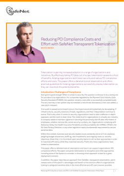 Reducing PCI Compliance Costs and Effort with SafeNet