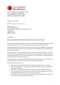 Good Shepherd Microfinance - Consumer Credit