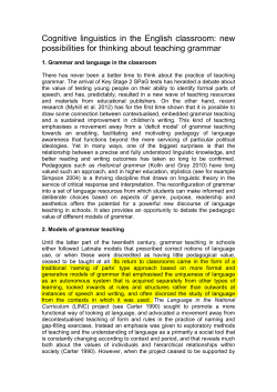 Cognitive linguistics in the English classroom