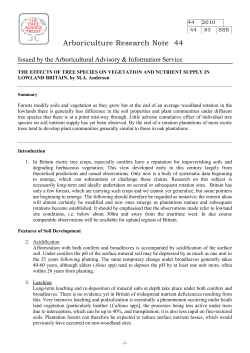 The Effects of Tree Species on Vegetation and Nutrient Supply in
