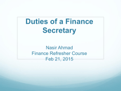 document Duties of a Finance Secretary
