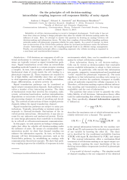 On The Principles Of Cell Decision-Making: Intracellular