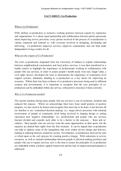 Co-Production-Paper - European Network on Independent Living