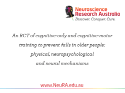 Cognitive motor training to prevent falls