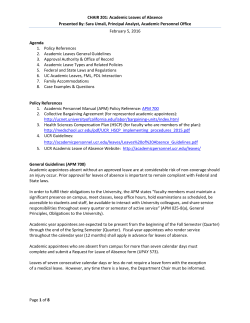 CHAIR 201: Academic Leaves of Absence