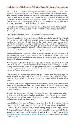 High Levels of Molecular Chlorine found in Arctic Atmosphere