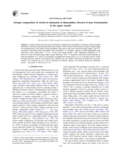 Isotopic composition of carbon in diamonds of
