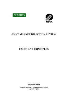 Issues paper - National Electricity Code Administrator