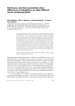Herbivores and their parasitoids show differences in abundance on