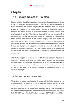 Chapter 3 The Feature Selection Problem