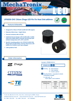 LPF6050-ZHC Citizen Zhaga LED Pin Fin Heat Sink &oslash;60mm