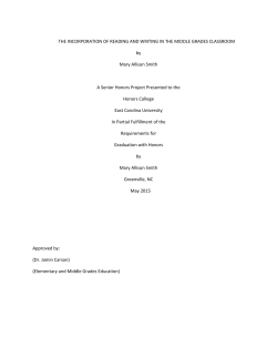 The Incorporation of Reading and Writing in the Middle Grades Math