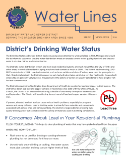 District`s Drinking Water Status - Birch Bay Water and Sewer District