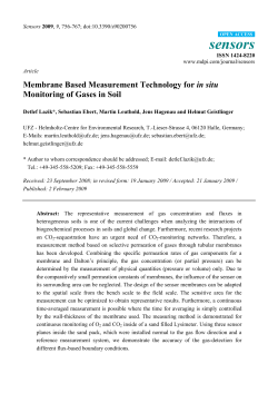 Membrane Based Measurement Technology for in situ