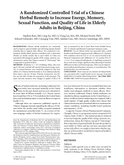 A Randomized Controlled Trial of a Chinese Herbal Remedy to