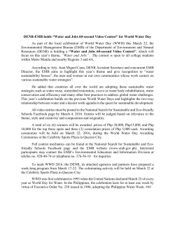 DENR-EMB holds &ldquo;Water and Jobs 60